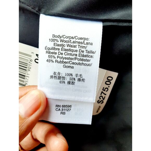 $275 DKNY Houndstooth Black Grey Womens Size 4 Tweed Wool Pencil Skirt NWT - Picture 13 of 15